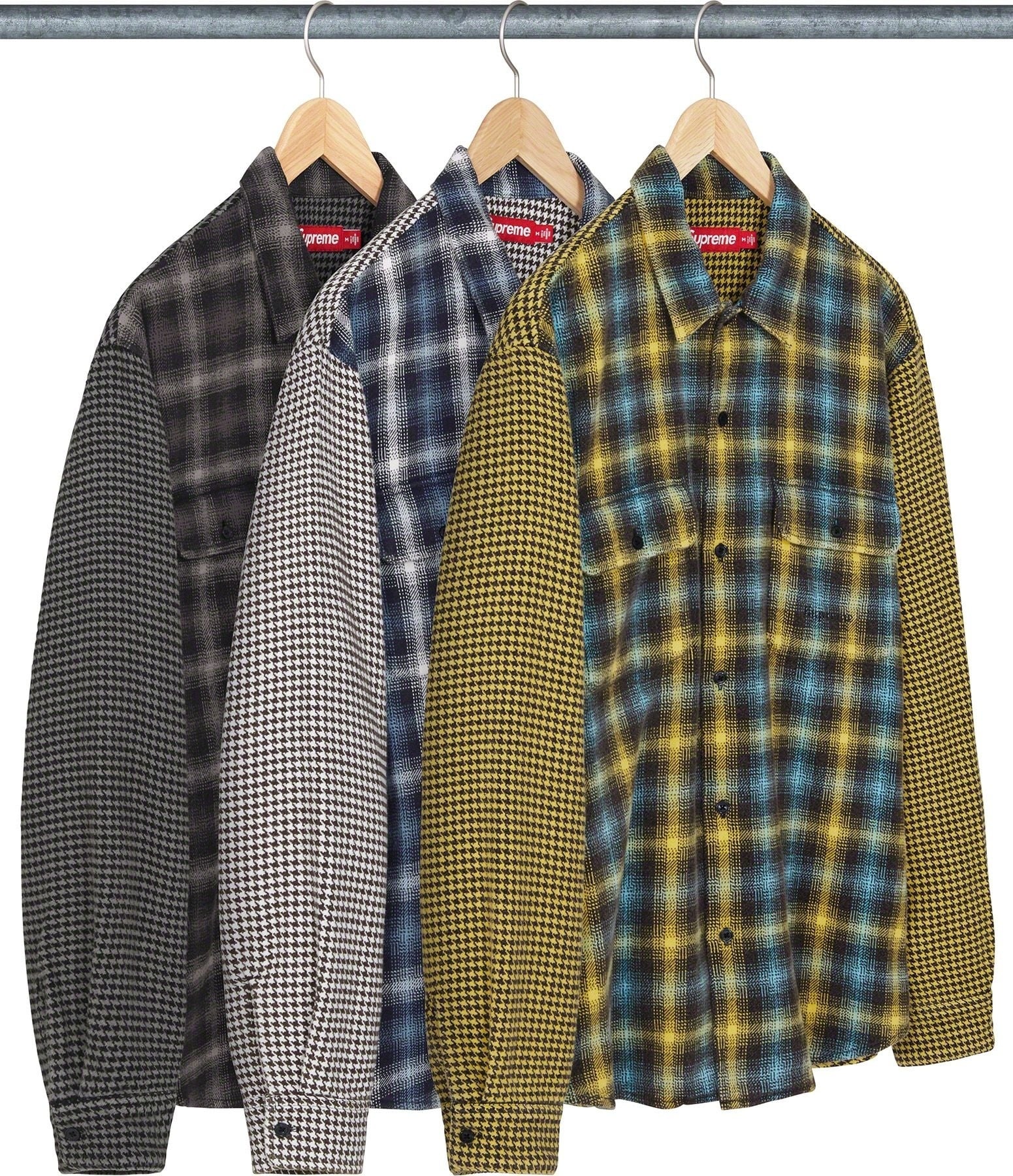 Houndstooth Plaid Flannel Shirt